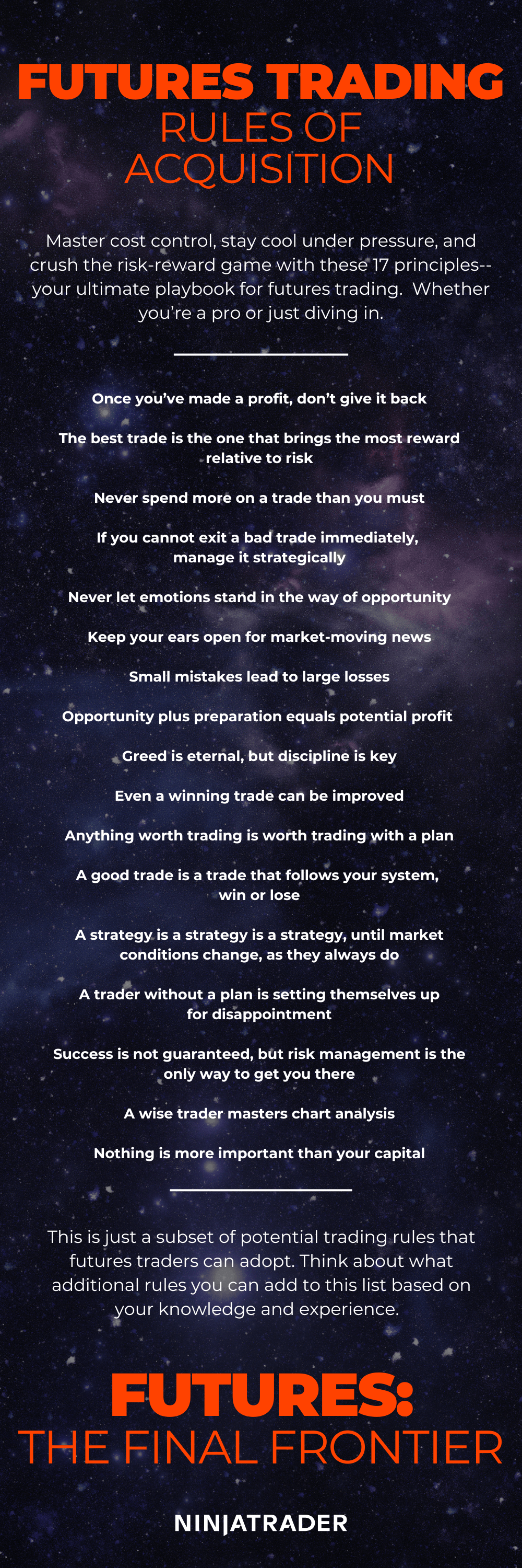 Futures Trading Rules of Acquisition Infographic